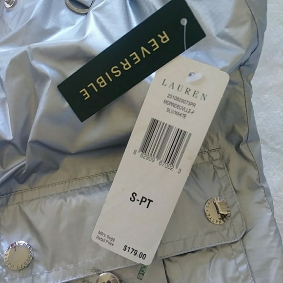 SALE! NWT LRL Silver/White Reversible Vest Jacket - Picture 8 of 8